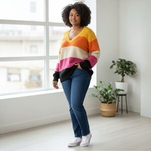 New! Lane Bryant Classic V-Neck Tunic Pullover Sweater